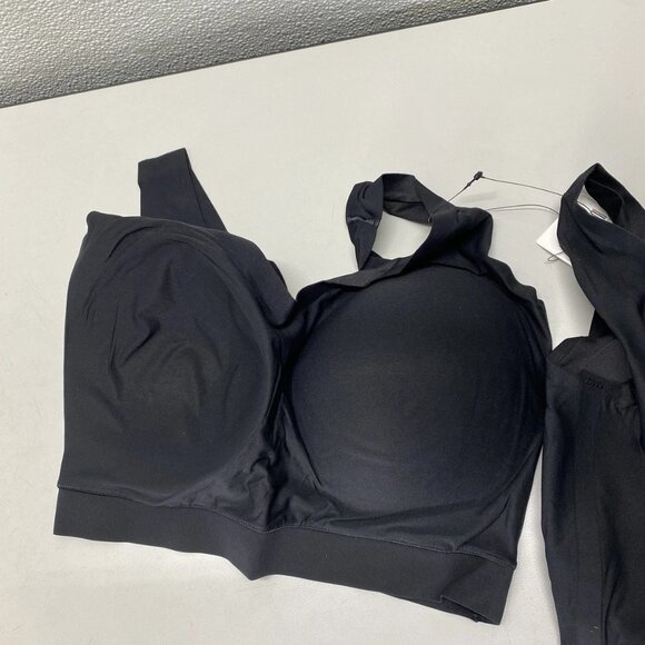 NEW CHANTELLE SoftStretch Padded V-Neck Wireless Bra Top Black Size XL-2XL - Picture 9 of 12